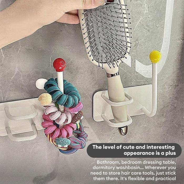 Kait Kamar Mandi Dinding Dipasang Rak Penyimpanan Sisir Bebas Pukulan cutenery