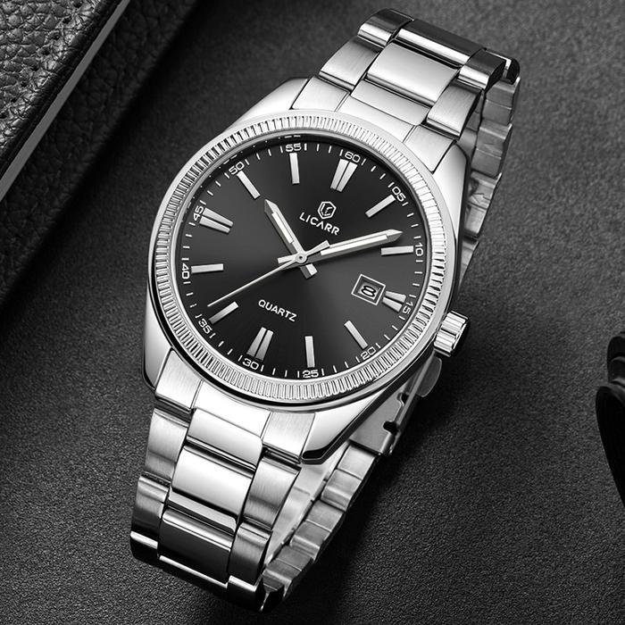 Licarr Merek Jam Tangan Pria Mewah Original Kasual Bisnis Kuarsa Jam Tangan Fashion Tanggal Tali