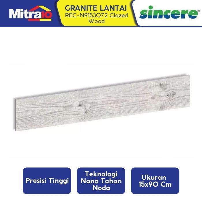 Granit Lantai Sincere REC-N9153072 15x90cm Wood Putih Glazed Kayu
