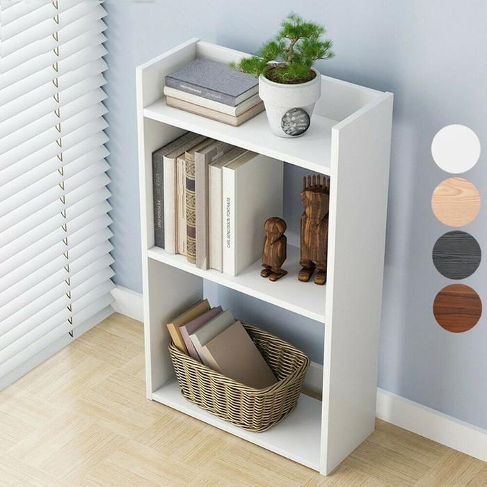 Rak Buku Serbaguna 3 Susun Minimalis / Lemari Kayu Kecil Sudut Kamar