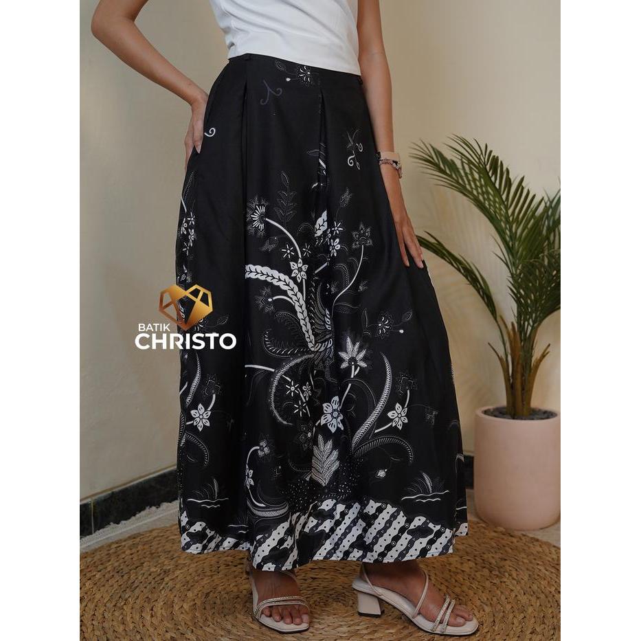 Rok Batik Panjang Wanita Batik Christo 0224 Model Kulot Lebar Bawahan Etnik Premium