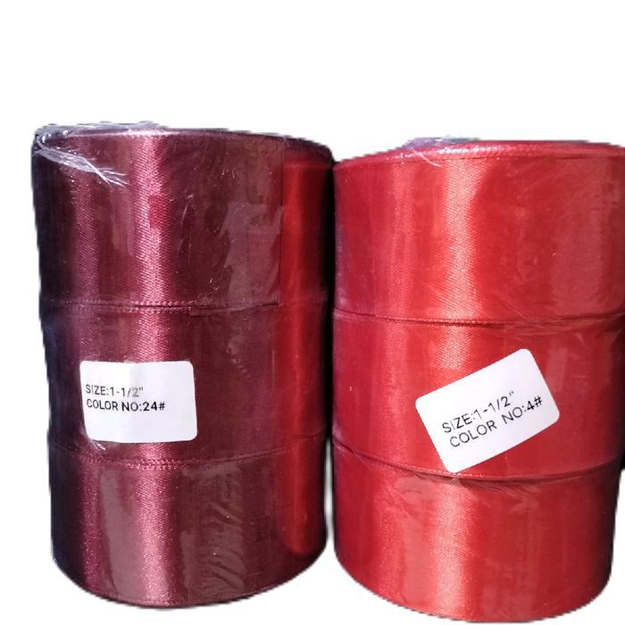 Pita Satin 4 cm per satu roll / Pita Satin 1,5 inchi per satu roll / Pita Satin Untuk Buket Bunga,
