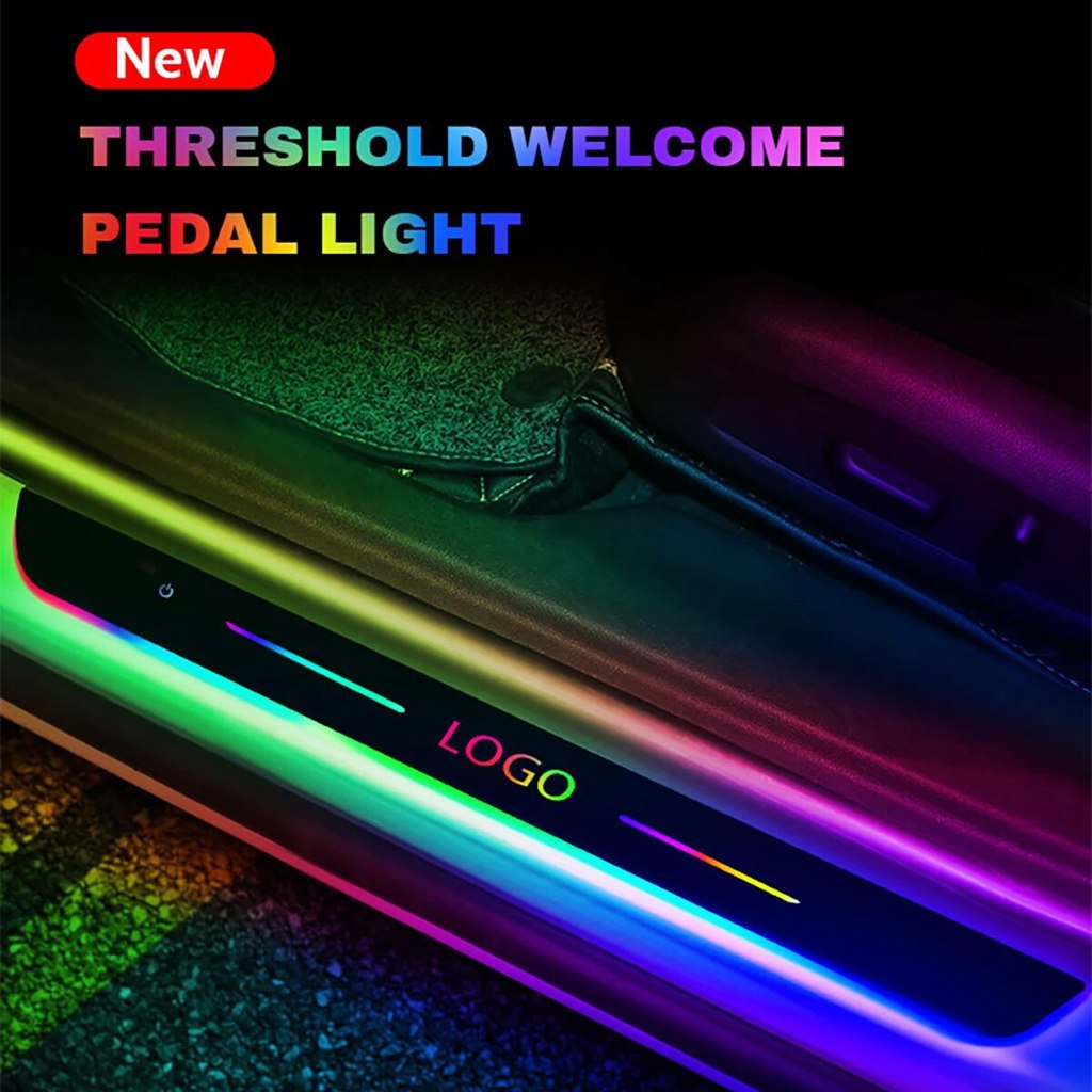 Car Door Sill Light Threshold LampWelcome Logo Projector Lamp Threshold Lamp USB Power Moving LED