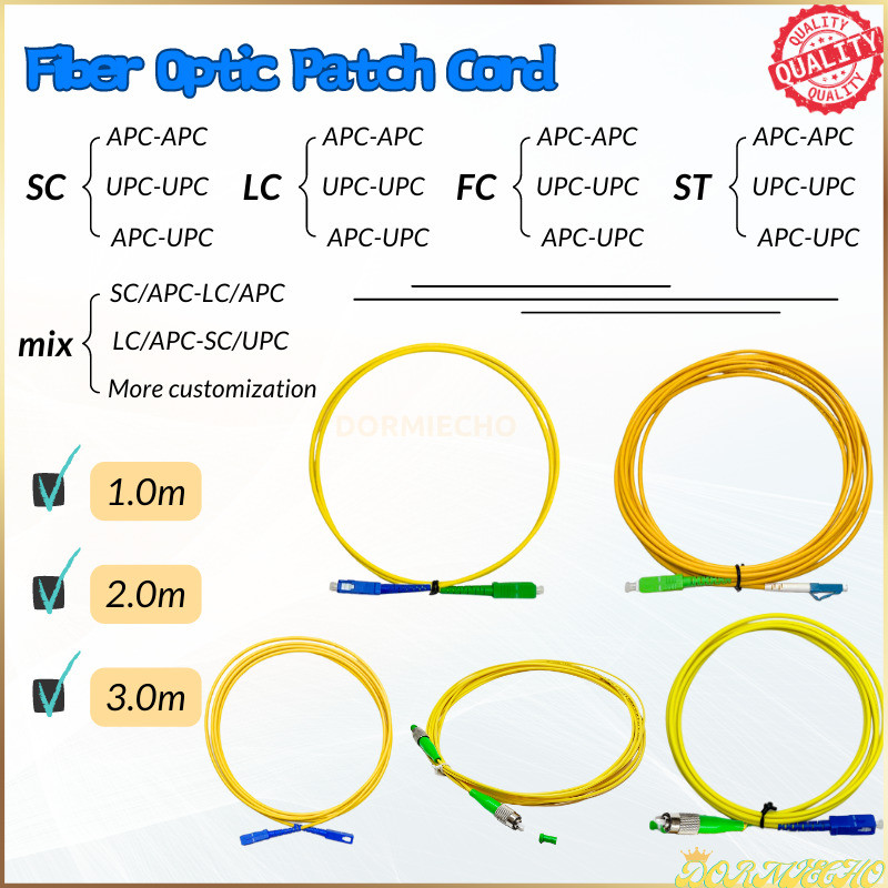 SC/APC-SC/UPC Many Types Single Mode Fiber Optic Cable Simplex 3.0mm FTTH 1/2/3m Promotion Fiber Jum