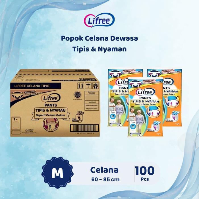 Ready Lifree M 1 isi 100 pcs Popok Celana Pampers Dewasa