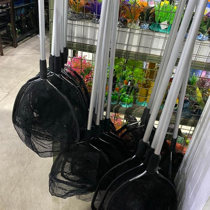 serok jaring seser handling ikan koi jumbo besar aluminium