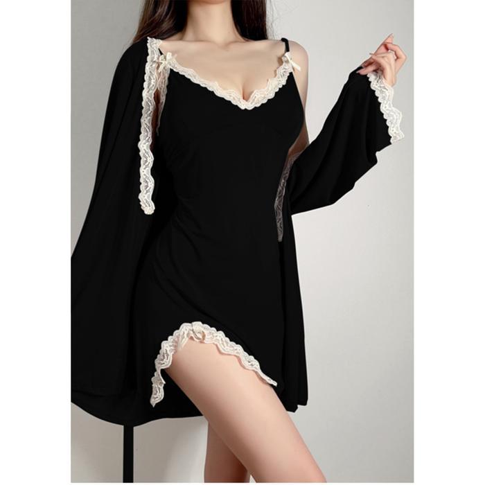 MOONALICE EILEEN S-3XL (LD70-130CM) KIMONO LINGERIE SET BIG SIZE SLEEPWEAR JUMBO BAJU TIDUR WANITA