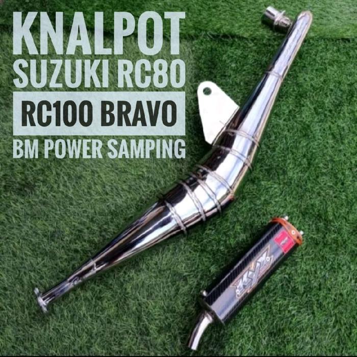 Knalpot Bm Power Samping Suzuki Rc80 Rc100 Bravo Croom