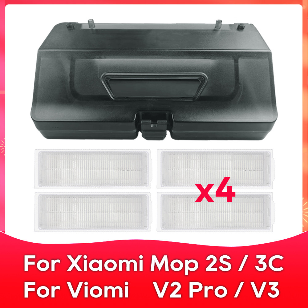 2 In 1 Water Tank Dust Box Fit For ( Mop 2S, Mop Pro Styj02Ym, S10, S12, 3C, Viomi V2, V3 ) Parts