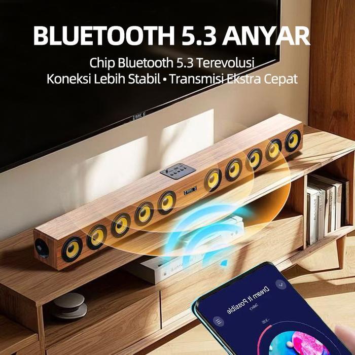 SOUNDBAR BBL-M10 10 SPEAKER, BLUETOOTH 5.3, BASS 360 & KAYU SOLID - SUARA CINEMA DI RUMAH