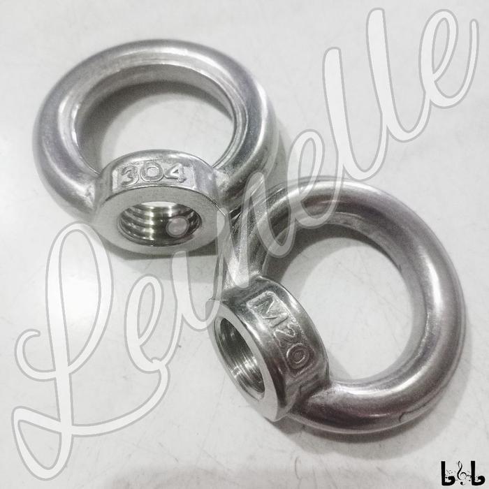 Eye Bolt Nut Mur Mata Baut Ring M16-M24 bahan 304 Stainless Steel