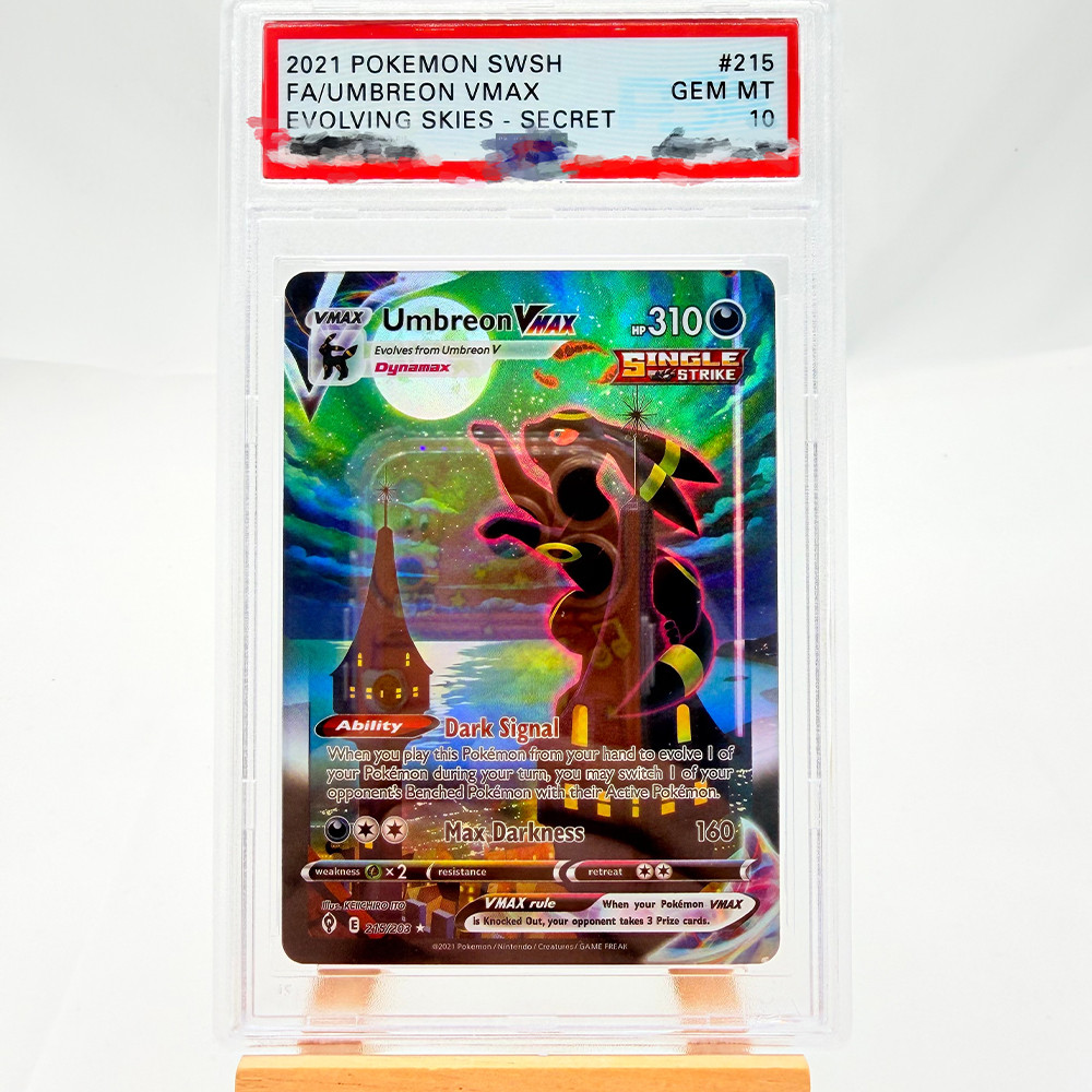 DIY PTCG Rating Card 2021 SWSH FA/UMBREON VMAX EVOLVING SKIES - SECRET 215/203 Collection Card Copy