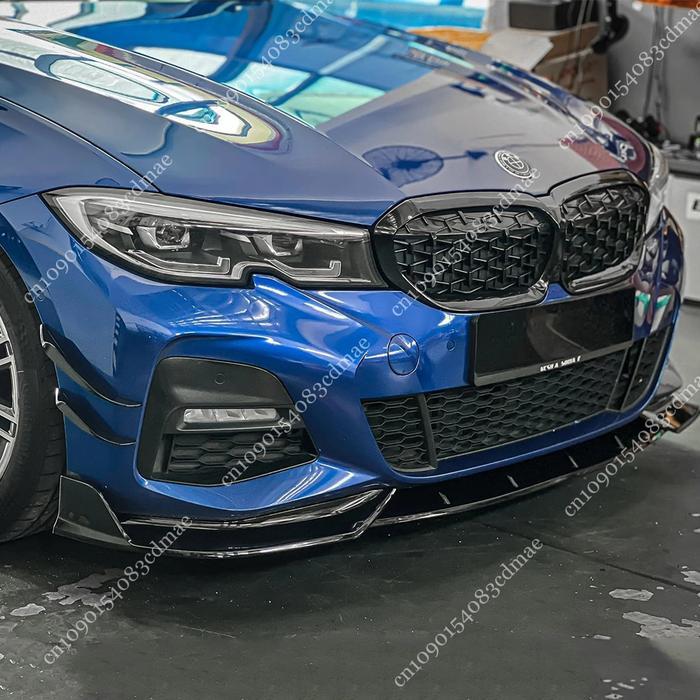 CARBON LOOK FRONT BUMPER LIP SPOILER SPLITTER DIFFUSER COVER CANARDS TUNING FOR BMW 3 SERIES G20 G21