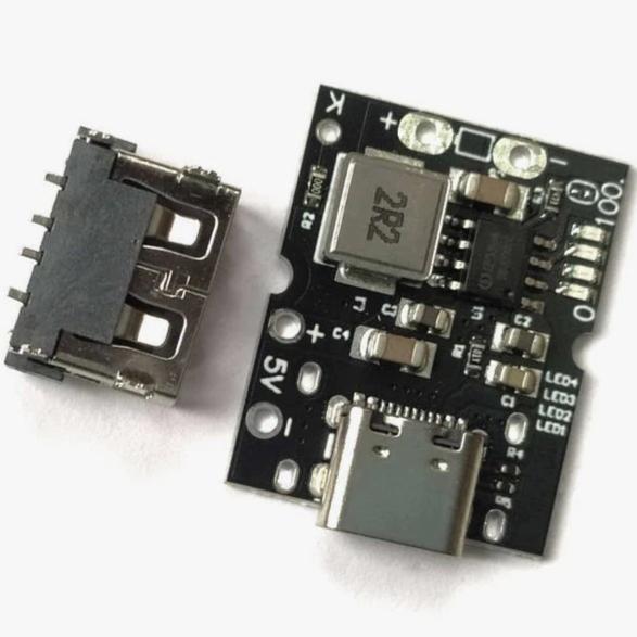 "New" Modul Power Bank USB Type-C Fast Charger Boost Step up Baterai 18650