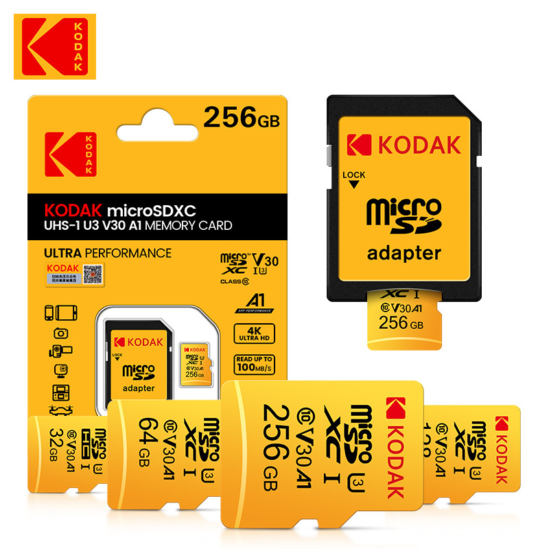 Kodak Micro SD 128GB SD card 32GB flash drive Memory Card 64G class 10 U3 4K cartao de memoria 128G
