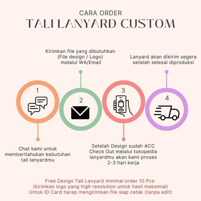 "New" CETAK TALI LANYARD CUSTOM 2 SISI + STOPPER