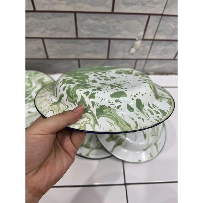 Piring Enamel Blirik Jadul/Piring Seng Blirik Jadul Diameter 22cm & 20cm