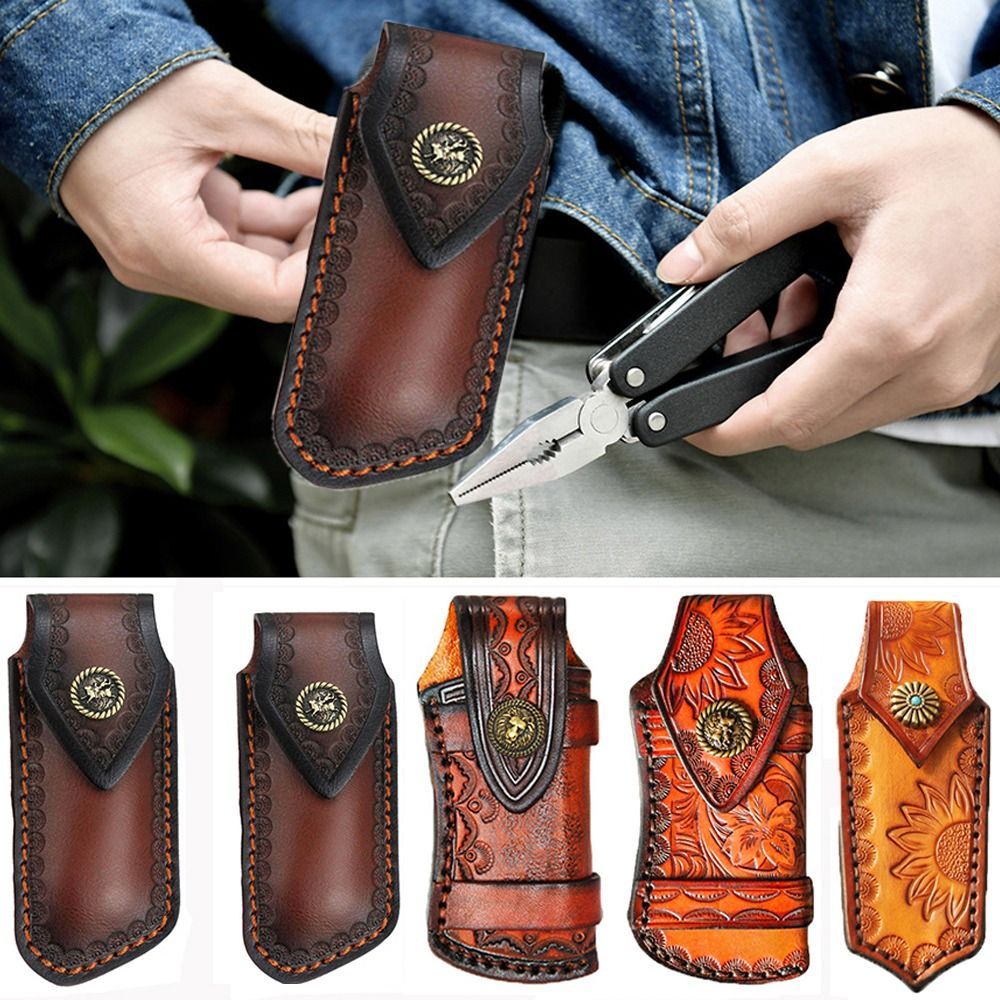 Outdoor Straight Knife Sheath Genuine Leather Knife Scabbard Case Knife Shell Small Straight Knife