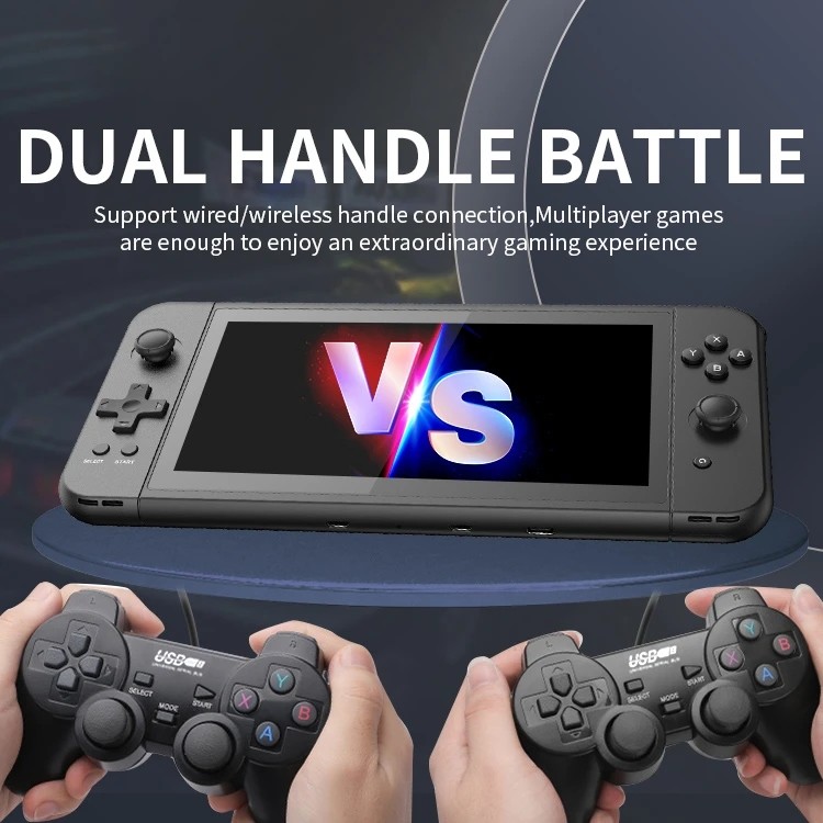 Powkiddy X70 Portable Handheld Game Console 7-Inch Hd Screen Video Games Consoles Two-Player Tv Out