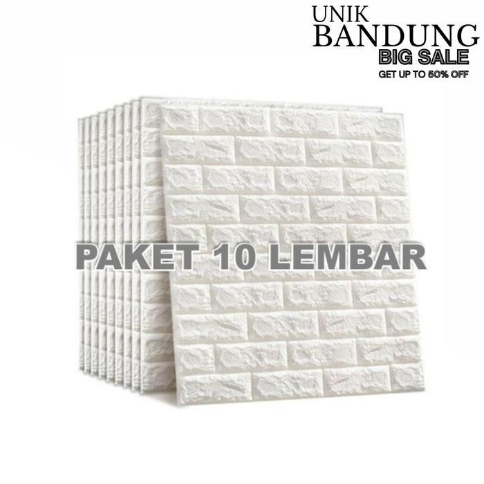 "New" UnikBandung PAKET 10 LEMBAR Wallpaper Brickfoam Bata 3D Foam 70 x 38cm Timbul Brickfoam