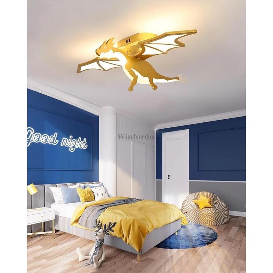 . 2022 Cartoon Gold Led Dimmable Ceiling Lamp Originality -