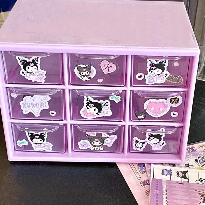 "New" RK2162 Kotak Laci 9 sekat Sanrio FREE STICKER Box Laci Aksesoris Mini