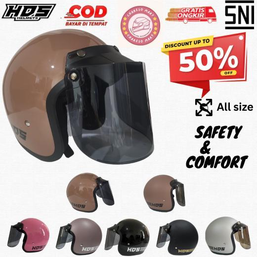 TERLARIS Helm Bogo Classic Dewasa Retro SNI Pria Wanita Hijab Cepol Helem Sepeda Motor Motorcycle