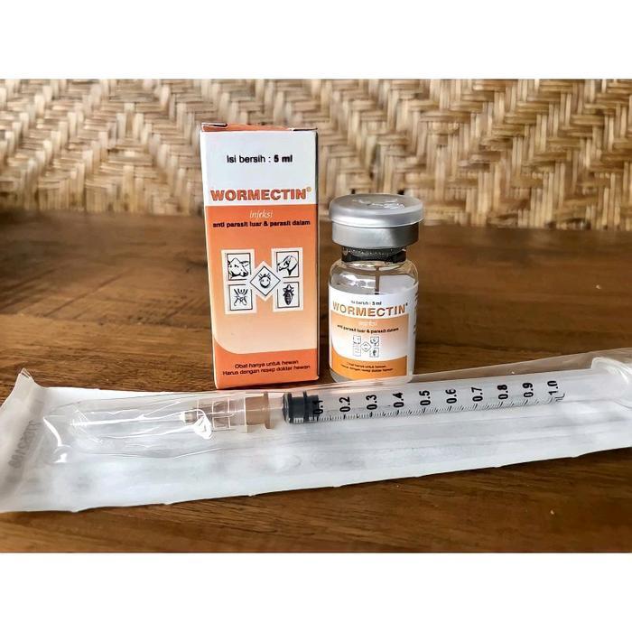 WORMECTIN 5ML DAN WORMECTIN 20ML OBAT JAMUR PARASIT CACING SCABIES KUCING ANJING DOMBA KAMBING