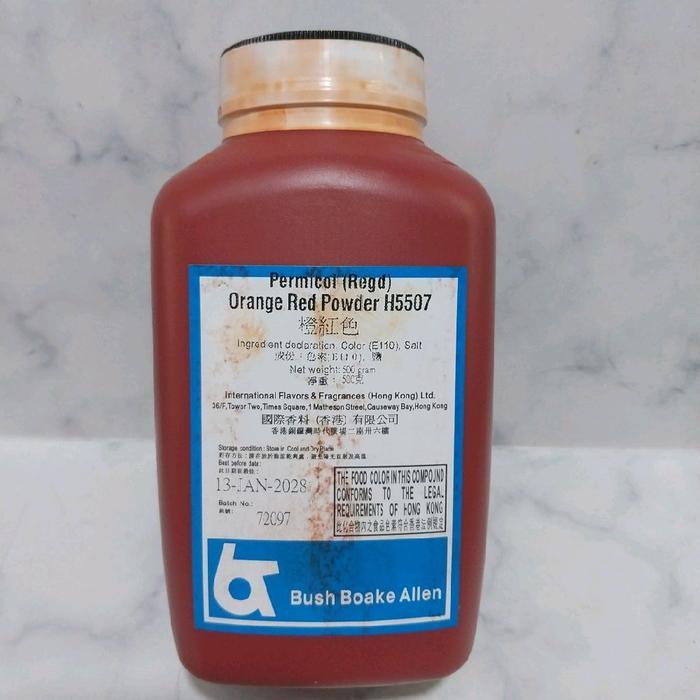 Permicol Regd Orange Red Powder H5507 Pewarna makanan Bush Boake Allen