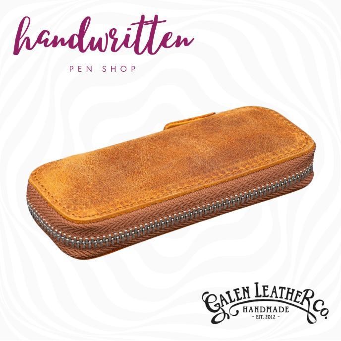 Galen Leather Leather Zippered Pen Case For Kaweco - Pocket Pen