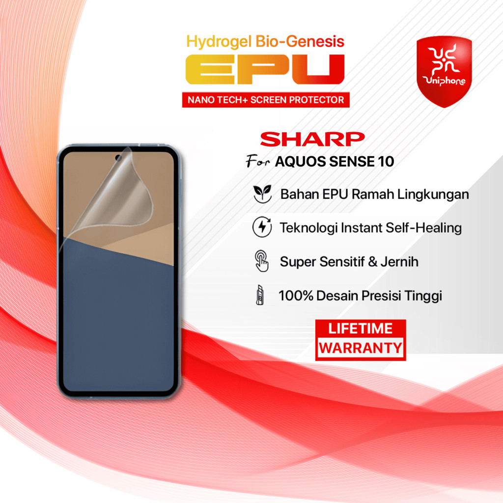 UniPhon EPU BIO GENESIS Hydrogel for Sharp Aquos Sense 10 Screen Guard Protector (Nanotech 100 Recyc