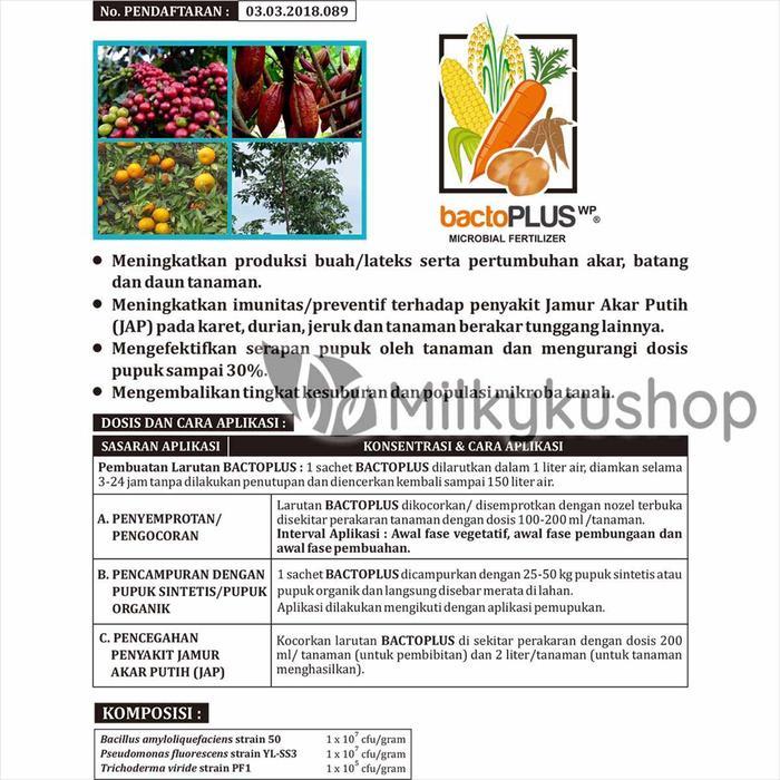 Pupuk Hayati Bactoplus Wp 100 Gram Per Sachet Kemasan Pabrik Terjamin
