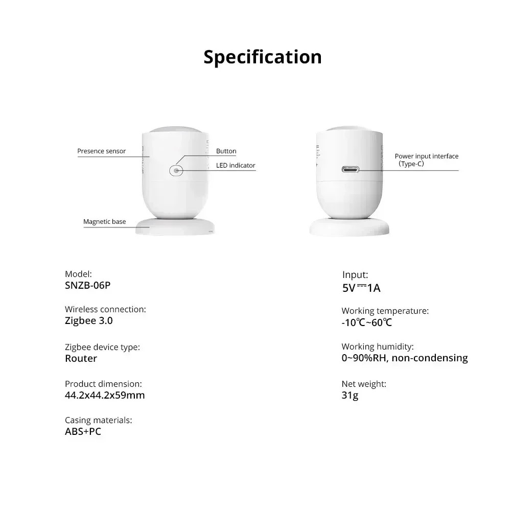 SONOFF SNZB 06P ZIGBEE HUMAN PRESENCE SENSOR SONOFF BRIDGE PRO SNZB-06P SNZB-03P SNZB-04P SNZB-02D