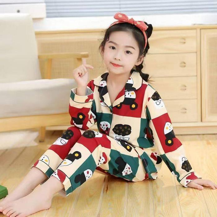 Baju tidur piyama anak pp bahan kaos spandek Celana