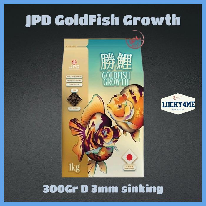 JPD GOLDFISH GROWTH PENGGANTI JPD SHORI PAKAN IKAN MAS/KOKI 300GR SINKING TENGGELAM 3MM