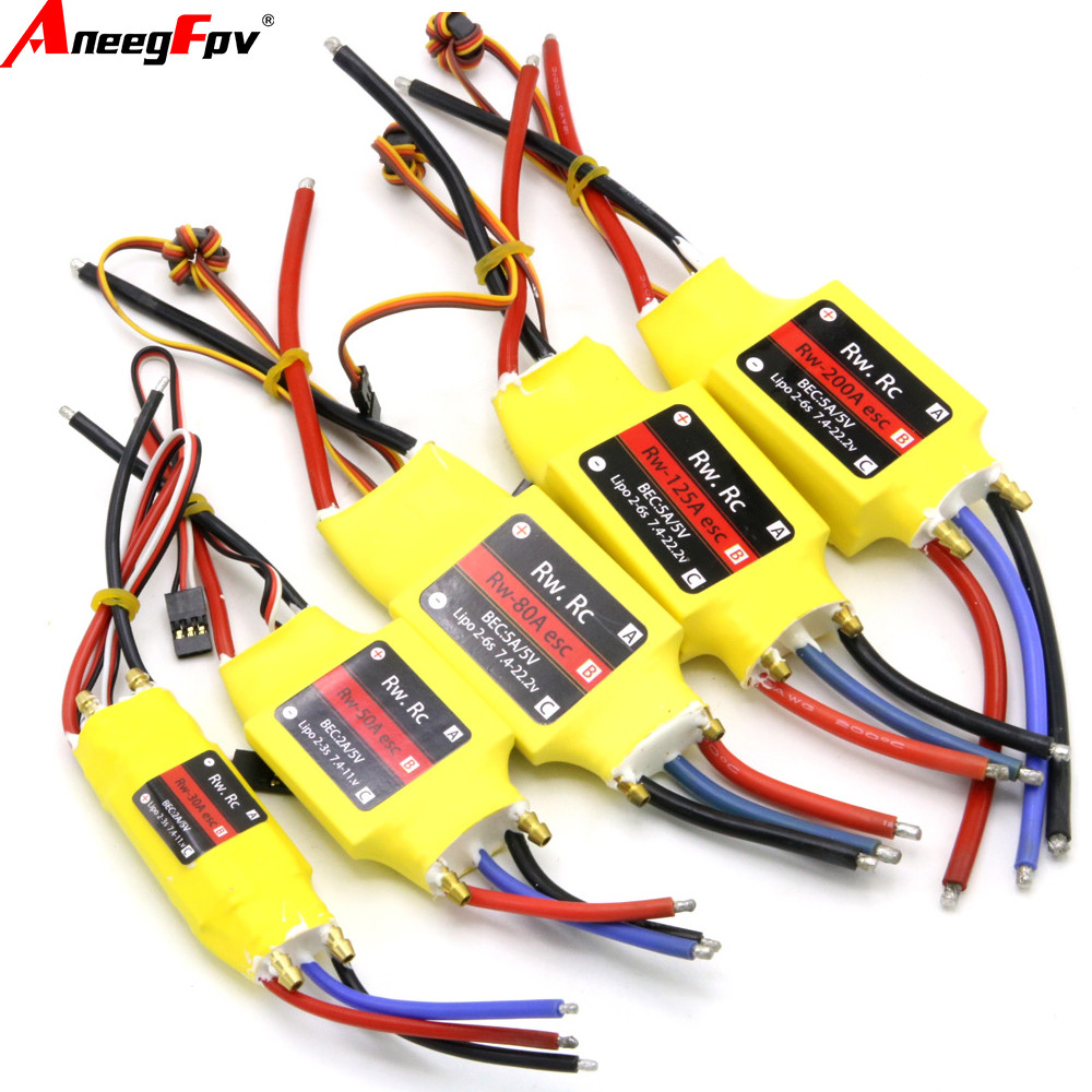 RC 2-6S 30A 50A 80A 100A 200A ESC 5V/3A 5V/5A UBEC Brushless Speed Controller Boat ESC With UBEC For