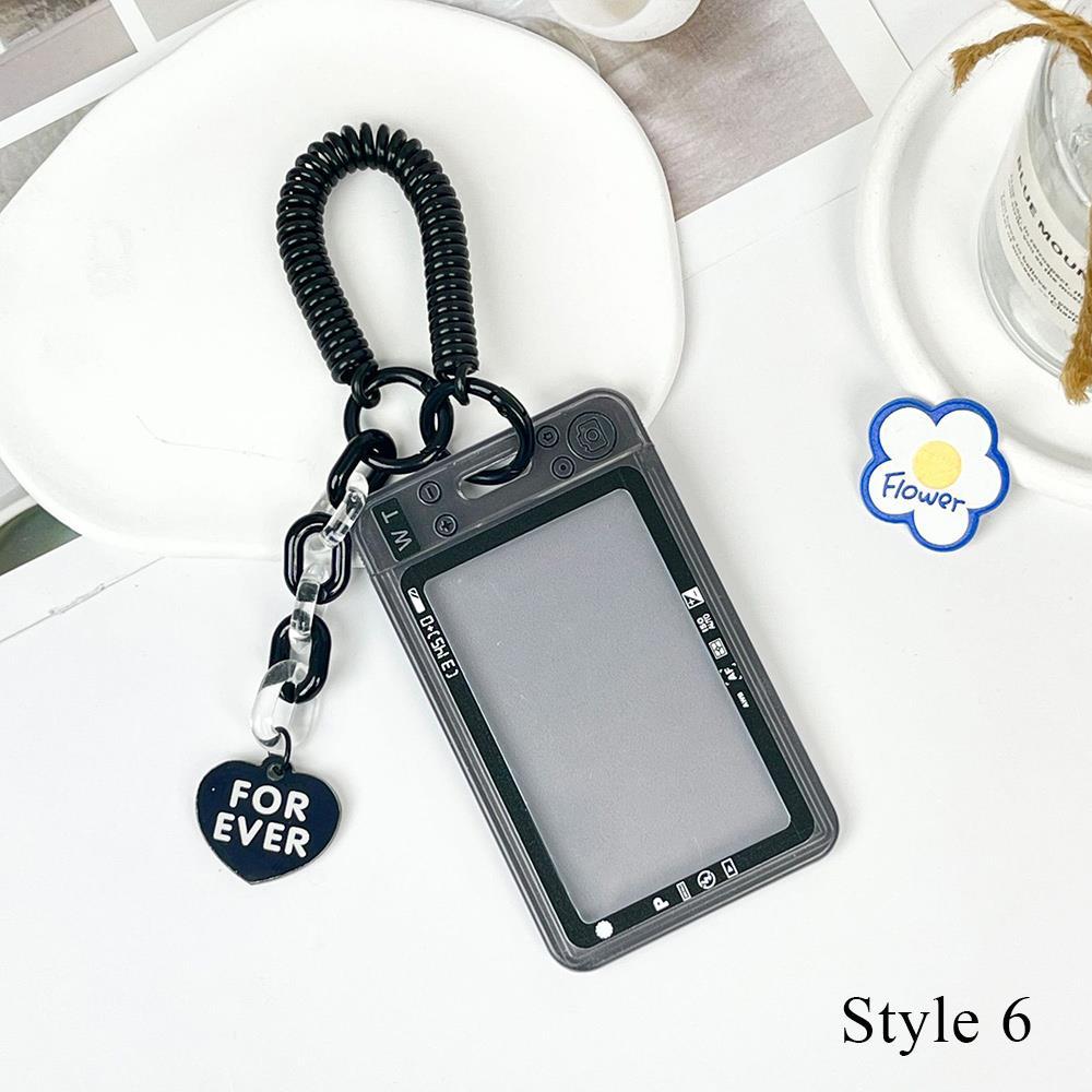 Ins Transparent Acrylic Photocard Holder Keychain Idol Photo Sleeve Credit Id Bank Card Holder