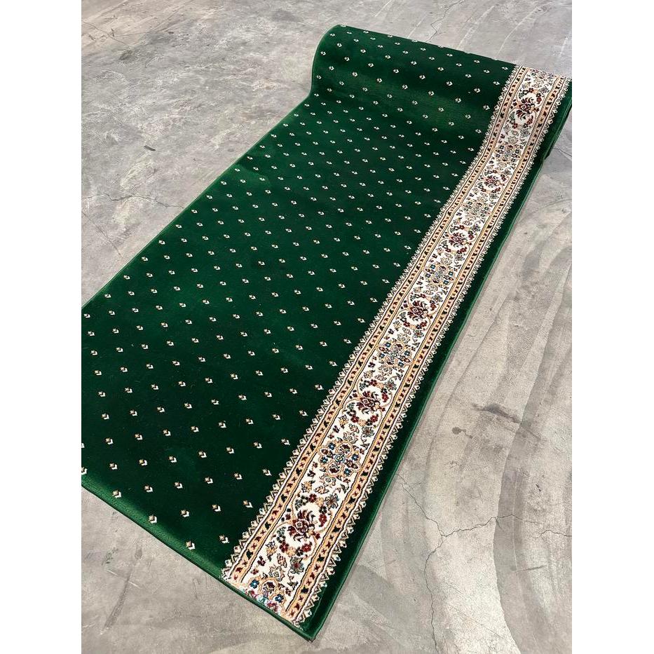 Karpet Masjid / Karpet Mushola / Sajadah Masjid Meteran Custom Design Turki Soft Yaren D0357A Green