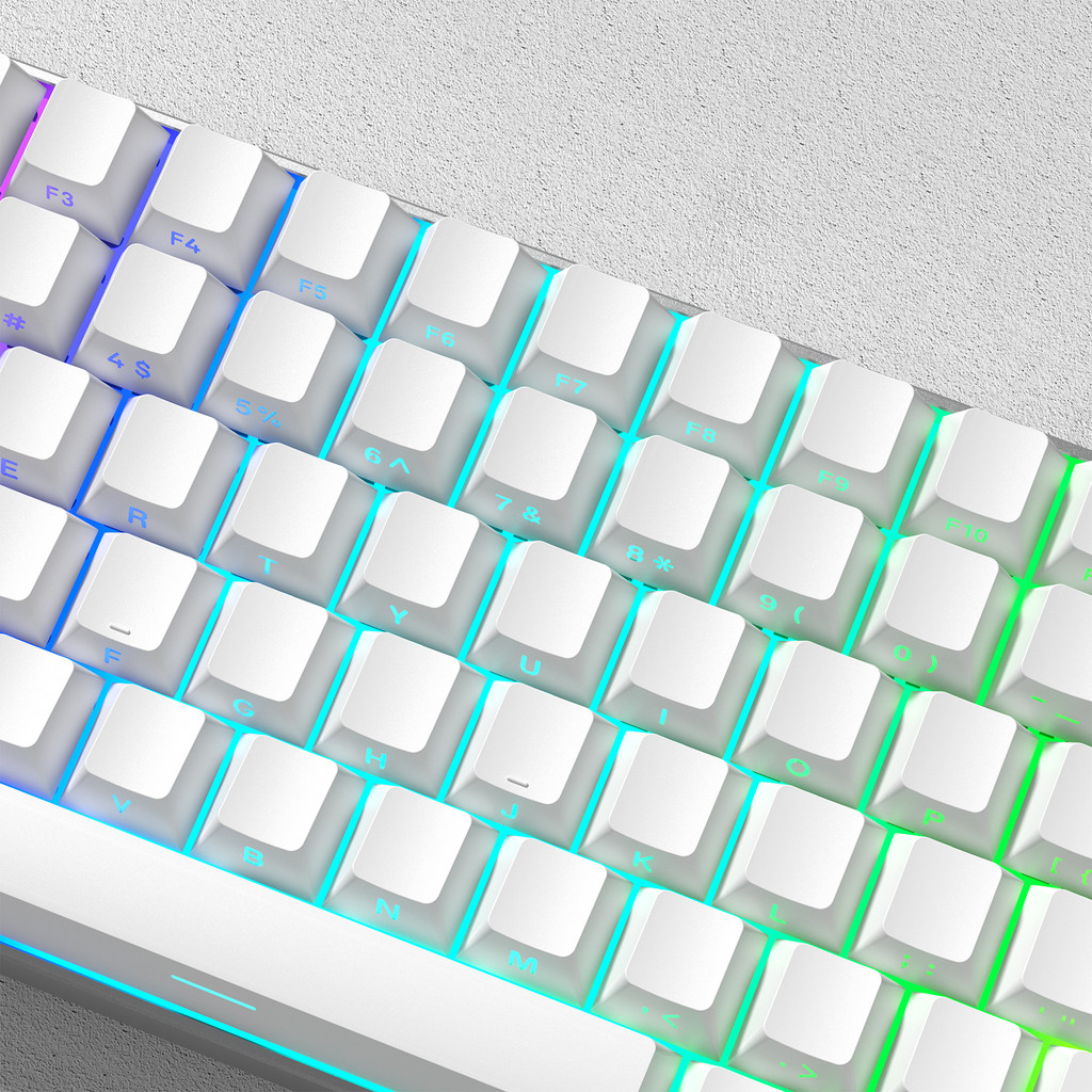 134 Keys White Cherry Profile Double Shot PBT Keycaps Side Printed RGB Backlit Keycaps for MX