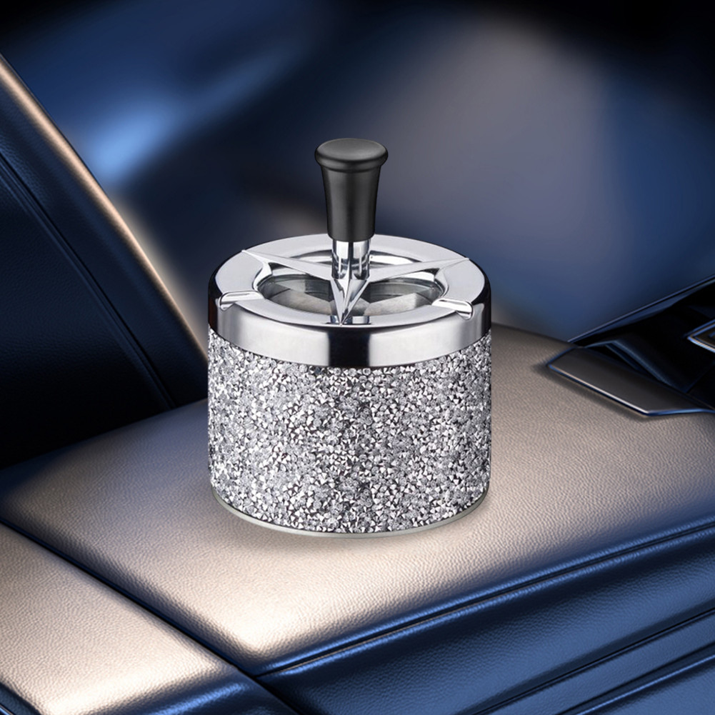 Spinning Ashtray with Lid Self-Cleaning Ashtray Windproof Car Ashtray Desktop Ashtray for Cigarette 
