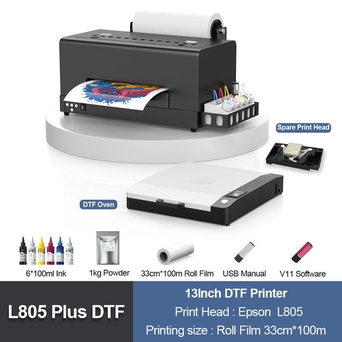 DTF PRINTER MACHINE FOR EPSON L805 PRINT HEAD 13INCH DTF PRINTER WITH SHAKER FOR T-SHIRT CLOTHES