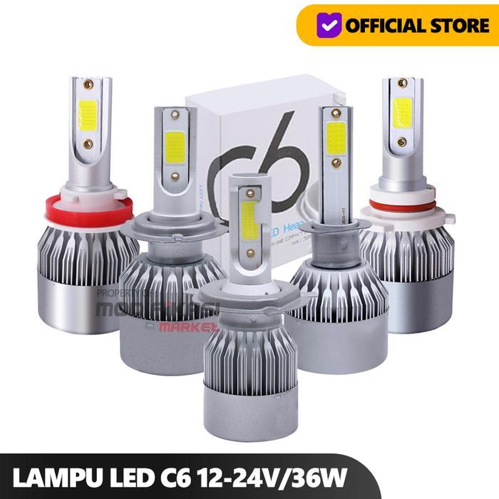 LAMPU LED C6 H4 C6 H11 H8 C6 HB4 9006 C6 H7 6000K 36W 12-24 VOLT 3600L