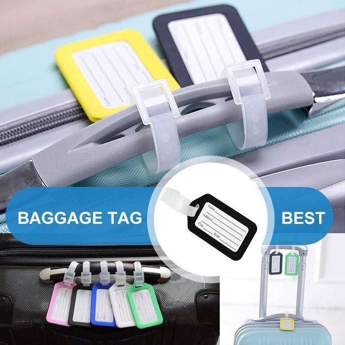 Promo (100 Pcs) Name Tag Koper / Tag Luggage / Luggage Tag Plastik / Tag Gantungan Koper / Name Tag