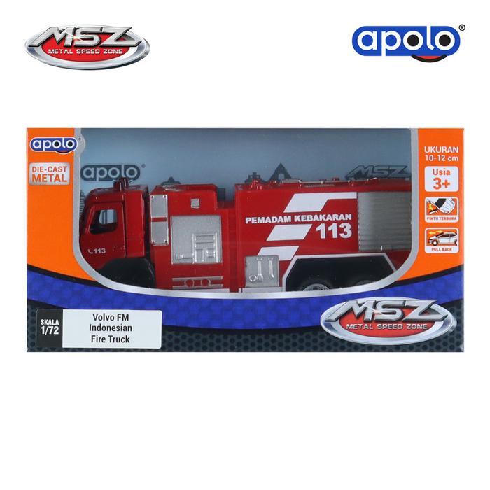 Agata Toys Official Apolo MSZ - Diecast Car 1:43 Volvo FM Indonesian Fire Truck ( VOLVO Official