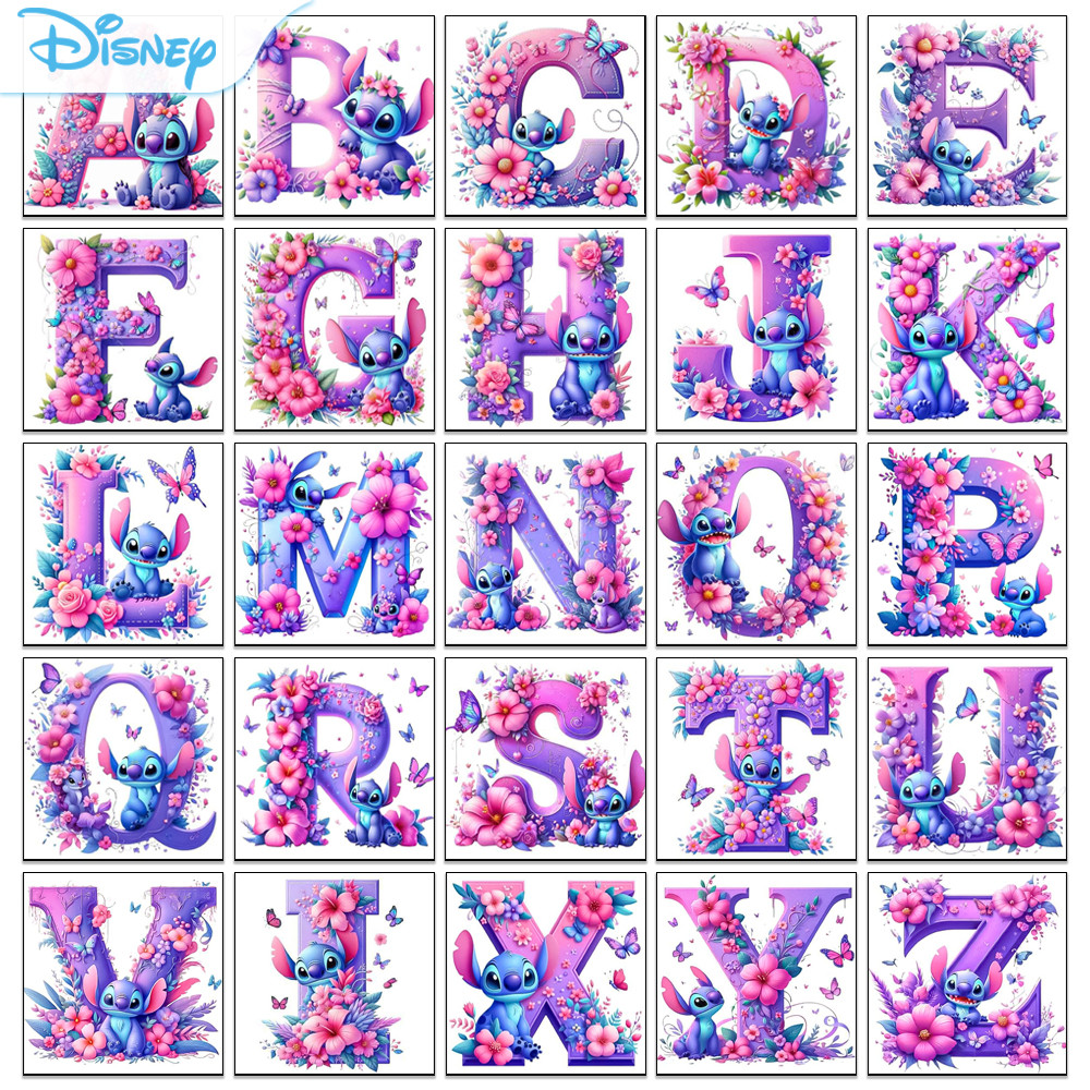 Disney Letter Diamond Painting Stitch Cartoon DIY Diamond Mosaic Kit Full Square/Round Rhinestone