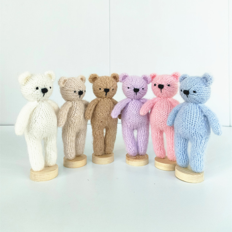 Newborn Baby Doll Set Photography Props Newborn Beanies Baby Bear Bunny Accessories Newborn Photo