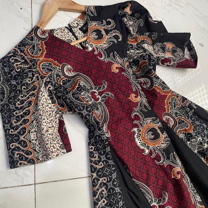 HERFIT Alifaa dress kombinasi batik a line ( dress pendek )
