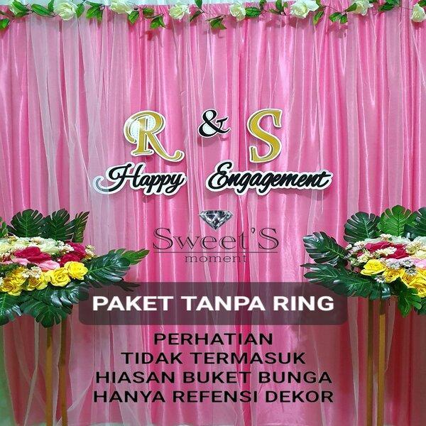 Paket Backdrop Lengkap Hiasan Lamaran Pernikahan Dekorasi dilapisi tile