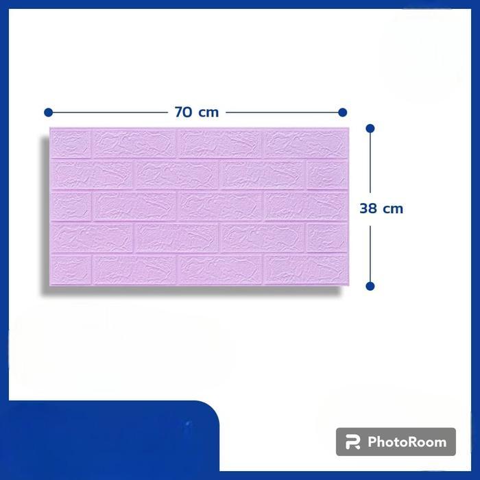 "New" [ PAKET 10 LEMBAR ] Wallpaper 3D Foam Batu Bata / Sticker Dinding Timbul Warna UNGU