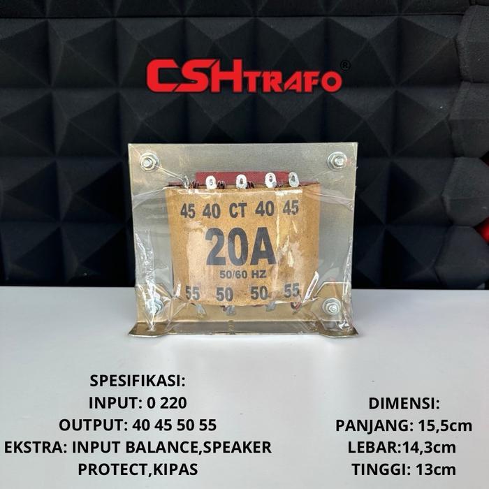 Trafo Kotak Csh Premium (Murni) 20A Ct 55V 100% Tembaga Murni